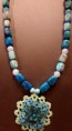 Powder Blue Metal Flower